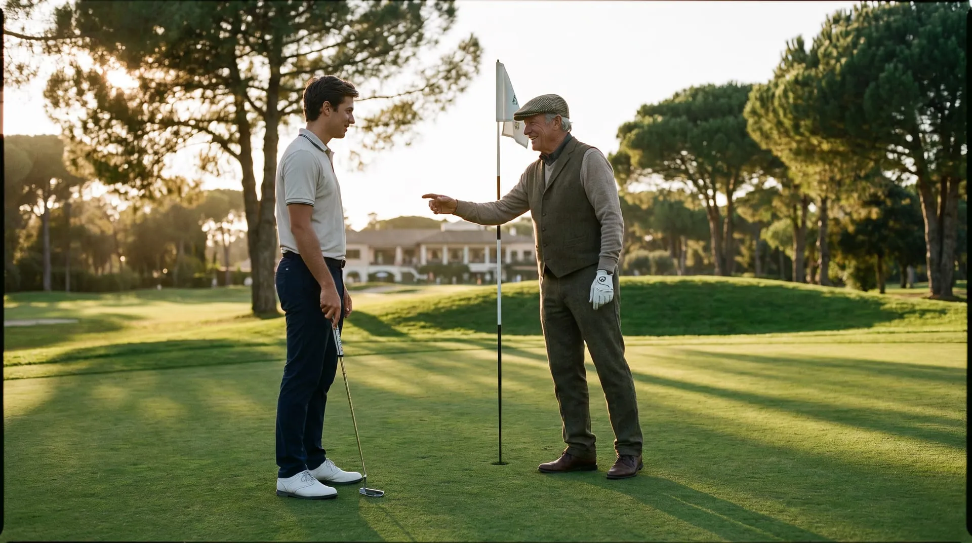 A fairway at golden hour